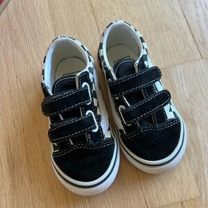 Vans Toddler Old Skool V black white check 7.5